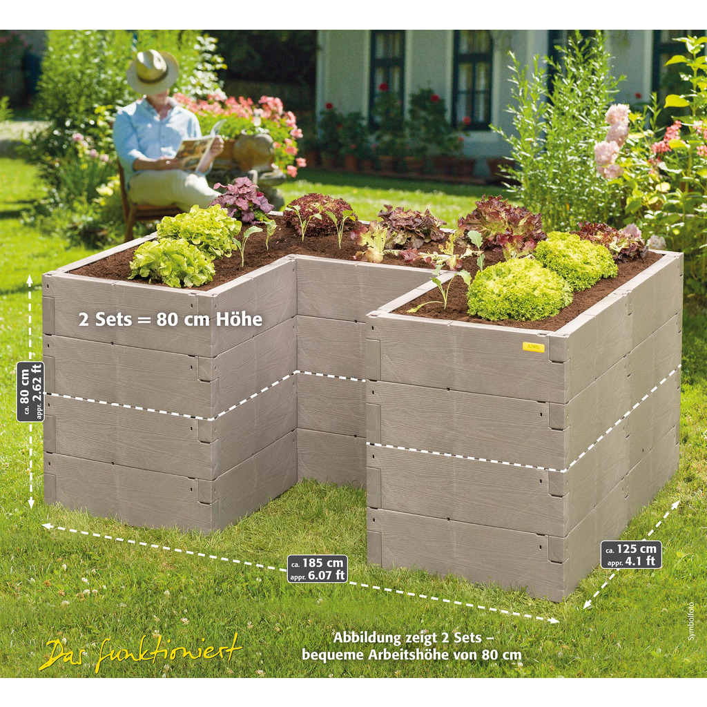 Juwel Hochbeet Timber Ergoline 185x125x40 cm (UForm) ca.790 Liter
